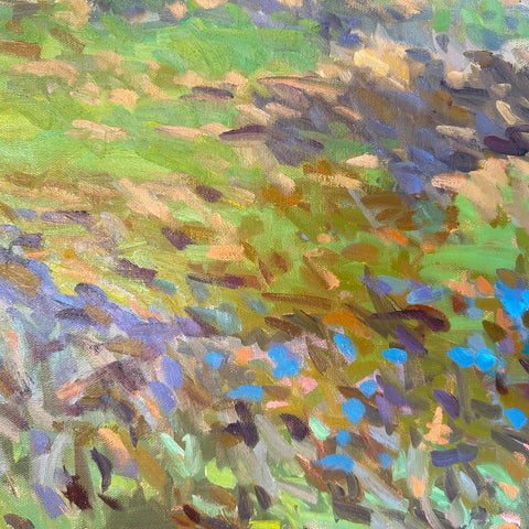Detail of impressionist painting by Priscilla Long Whitlock at Nature's Studio - Front Royal VA Art Gallery