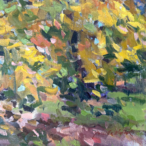 Detail of impressionist painting by Priscilla Long Whitlock at Nature's Studio - Front Royal VA Art Gallery