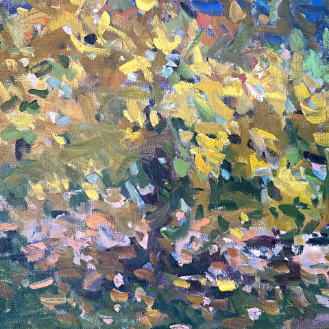 Detail of impressionist painting by Priscilla Long Whitlock at Nature's Studio - Front Royal VA Art Gallery