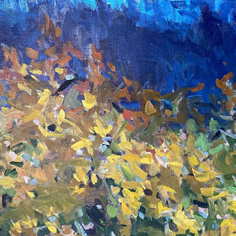 Detail of impressionist painting by Priscilla Long Whitlock at Nature's Studio - Front Royal VA Art Gallery