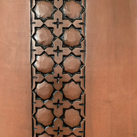 Detail of stoneware with pattern by Yoshi Fujii at Cottage Curator - Sperryville VA Art Gallery