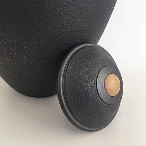 Black Textured Jar