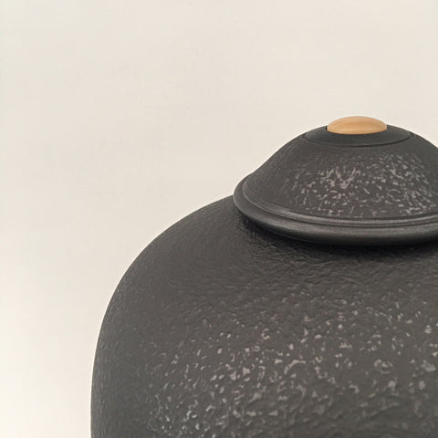 Black Textured Jar