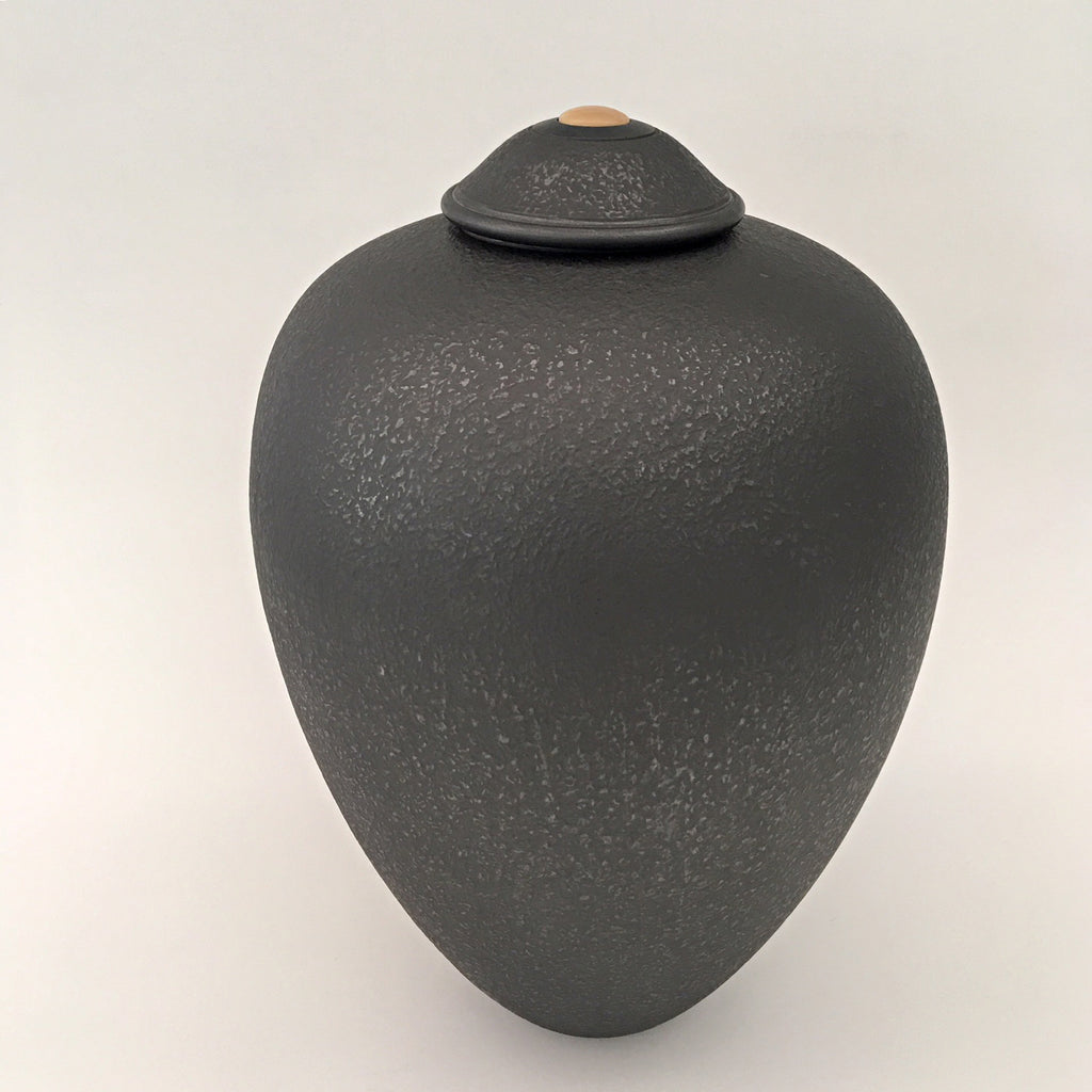 Black Textured Jar